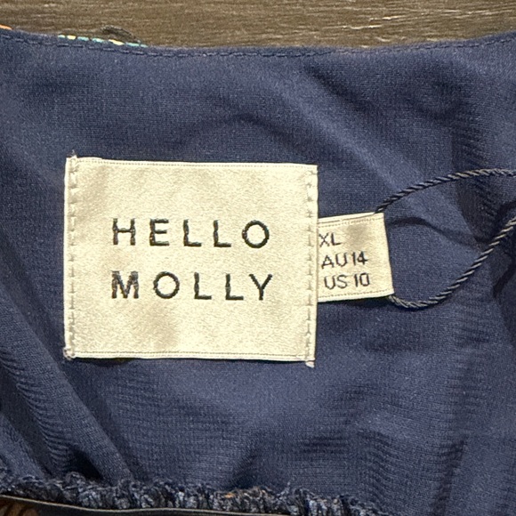 BNWT Hello Molly Floral Midi Dress - Navy and Beige - Picture 8 of 8